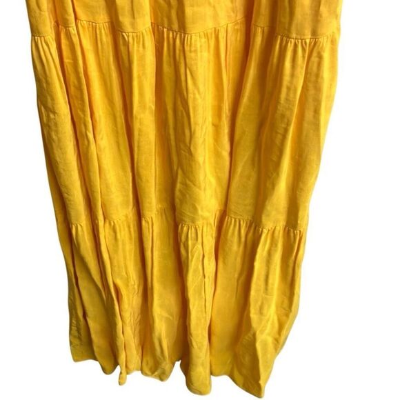 495. Antonio Melani sun yellow v neck Linen blend maxi dress size 4 - Picture 7 of 10